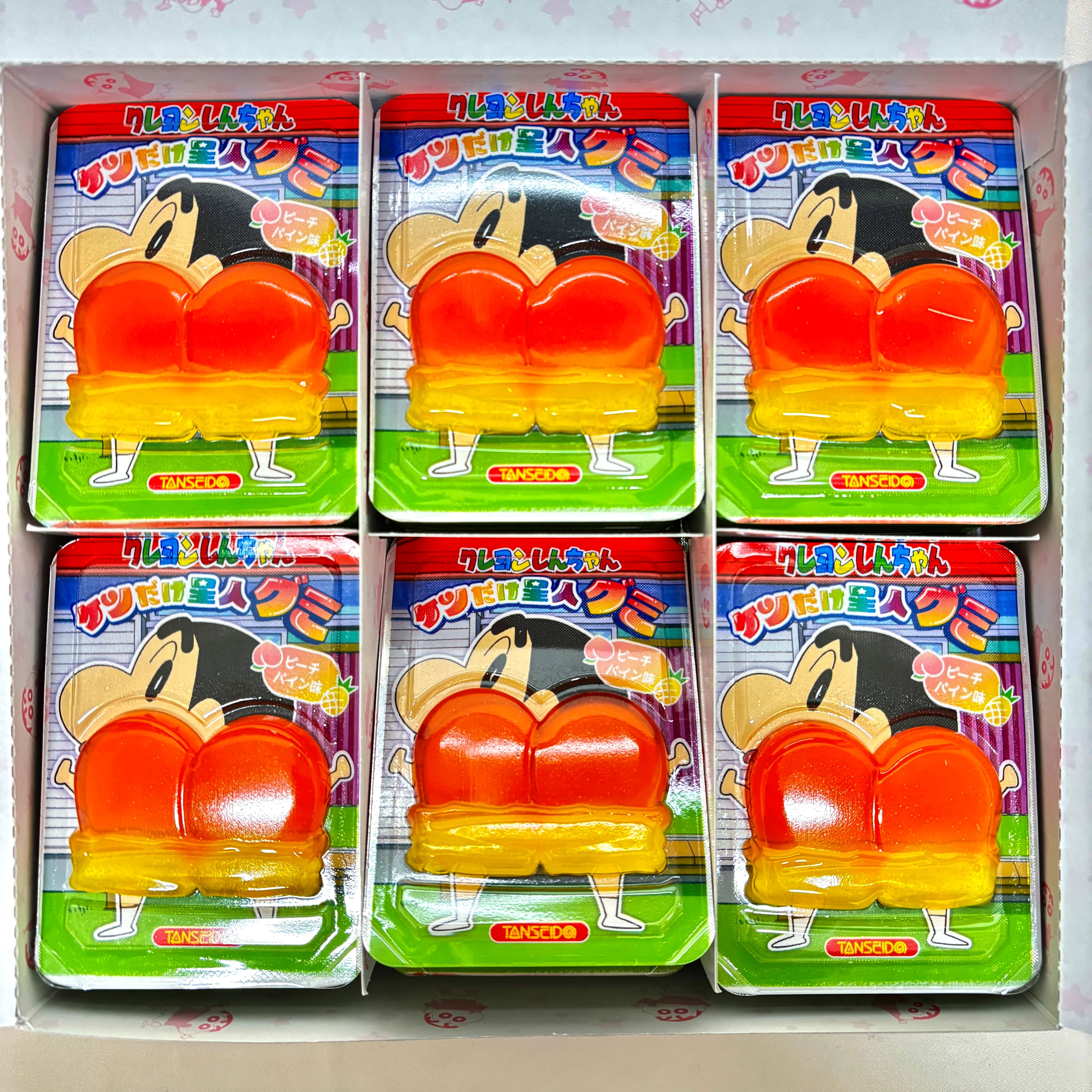 k-3-52 37円 クレヨンしんちゃんケツだけ星人（ピーチ味・パイン味） 36入 【駄菓子】