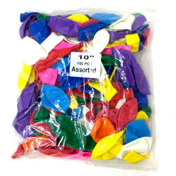 bf-076mug 10インチ ゴムフーセン（無地／色アソート）100個入　(ふうせん／風船)