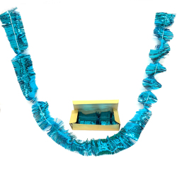 cd-163 【限定特価】10cm幅クリスマス飾り用メッキモール（長さ約175cm）ブルー　10本入