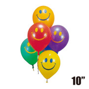 bf-086kis 10インチ　ゴム風船 スマイル柄【色アソート】　100入（ふうせん／ゴムフーセン）