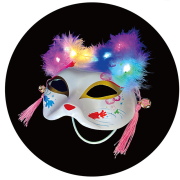 gla-28hir 光る！ねこ半面（光る猫、ネコお面） 12入