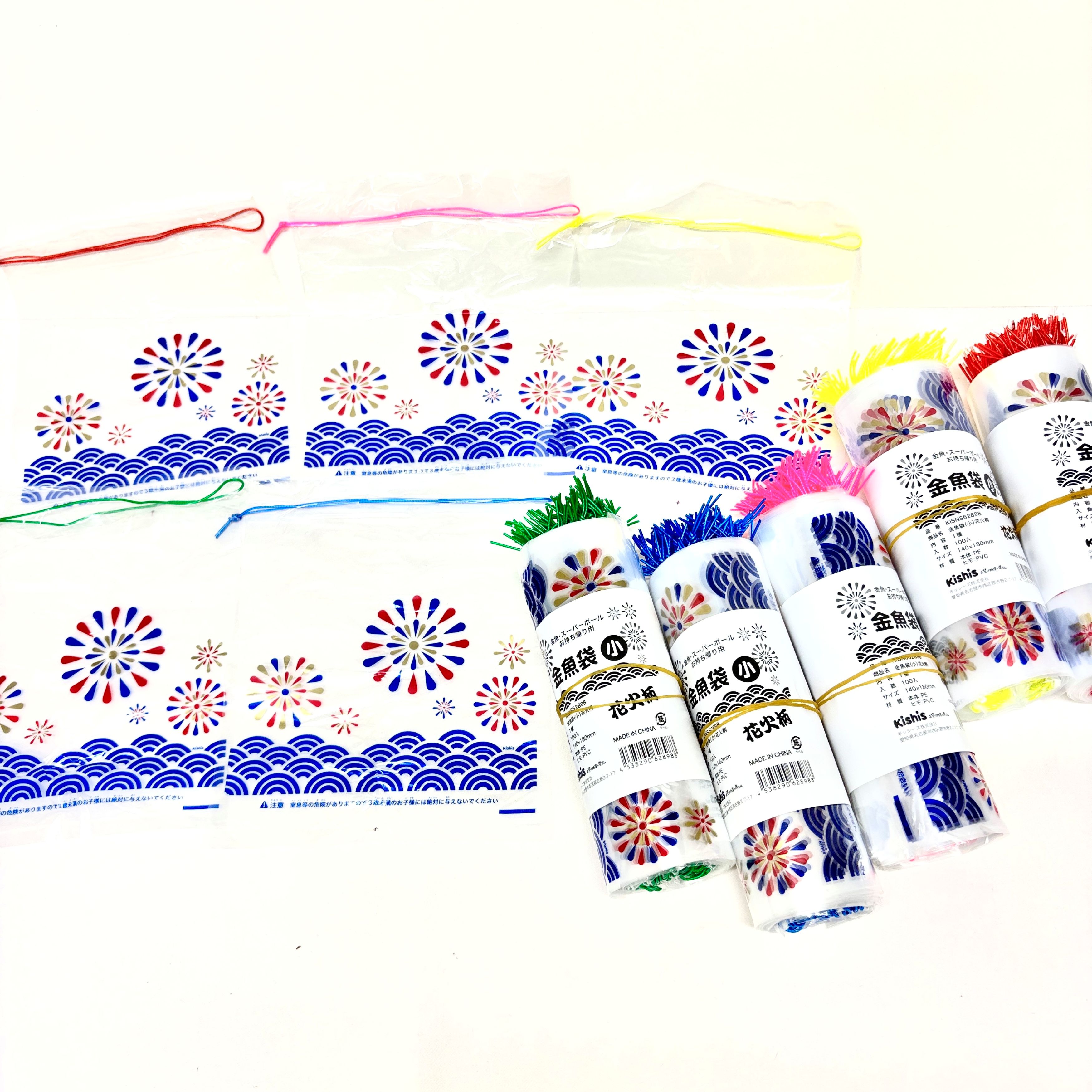 ns-360kis 金魚袋【お持ち帰り袋】 花火柄　100枚