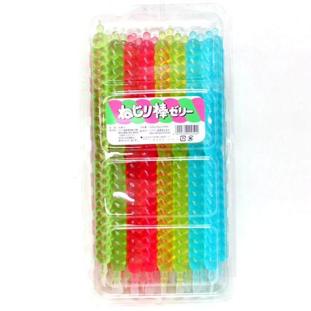 zer-10 30円　ねじり棒ゼリー　24入【ネジリ棒ゼリー/駄菓子】