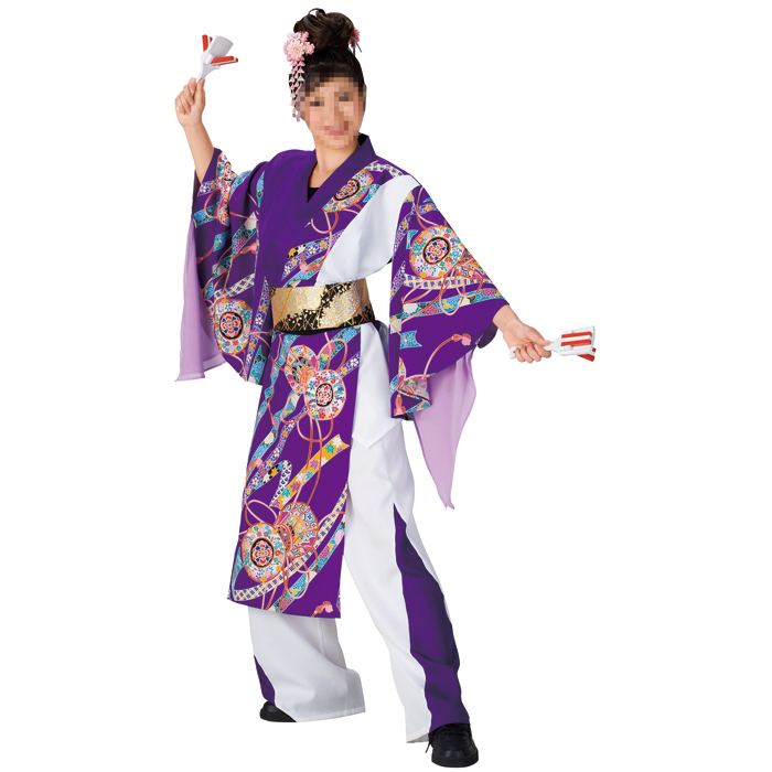 よさこい衣装 上衣 | よさこい衣装(レディース)の通販なら和装専門店「お祭天国」 袖シフォン紫