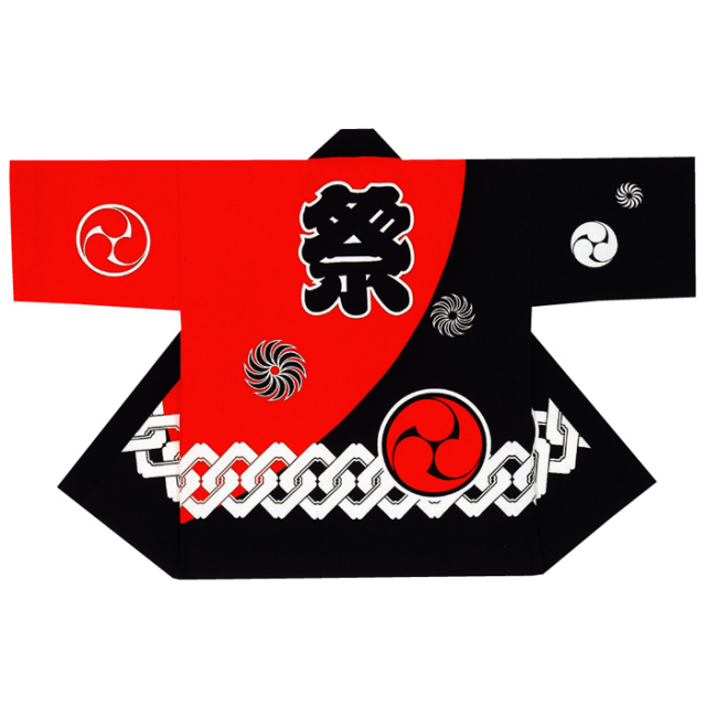 半纏（はんてん・法被・はっぴ）　赤黒柄