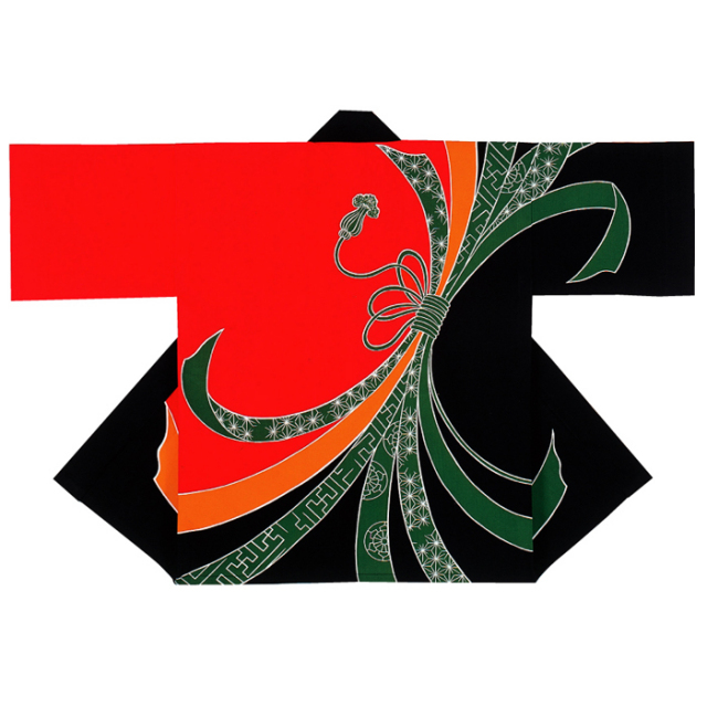 半纏（はんてん・法被・はっぴ）　赤黒地のし