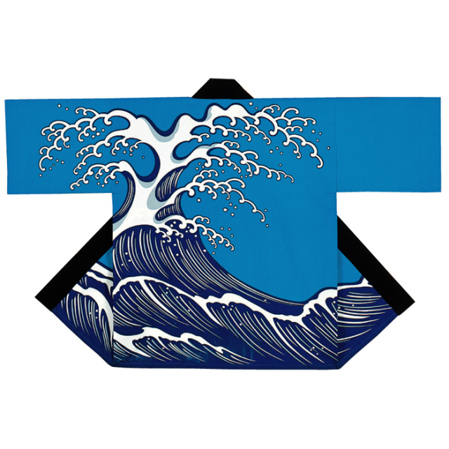 半纏（はんてん・法被・はっぴ）　波青地