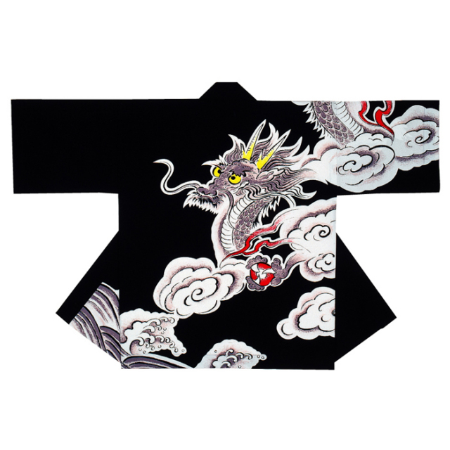半纏（はんてん・法被・はっぴ）　黒地　龍