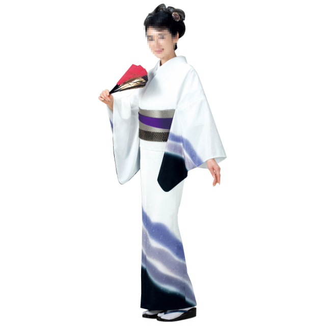 【反物】綸子ほがし染着物