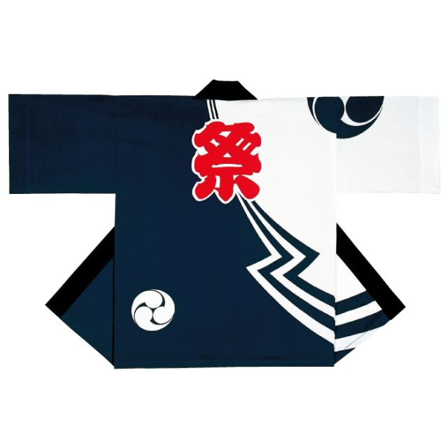 半纏（はんてん・法被・はっぴ）　三つ巴赤祭