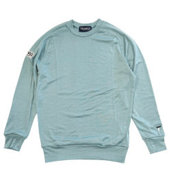 Tranvi TRCTB-023 Wool Jersey Crew Neck Pullover  Green Blue