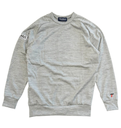 Tranvi TRCTB-023 Wool Jersey Crew Neck Pullover  Heather Grey