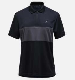PeakPerformance Player Zip Polo BLACK / MOTION GREY