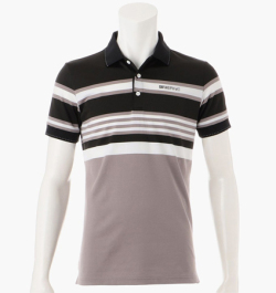 BRIEFING MENS MARINE STRIPE POLO BLACK