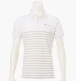 BRIEFING MEN’S SHADOW STRIPE POLO WHITE