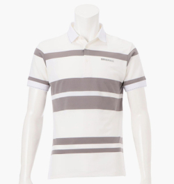 BRIEFING MEN’S  PANEL STRIPE POLO WHITE