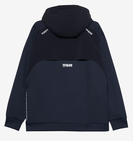TFW49 CARDBOARD MATERIAL FULL ZIP HOODIE NAVY