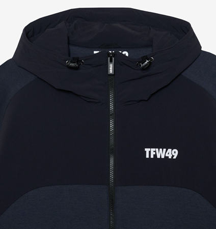TFW49 CARDBOARD MATERIAL FULL ZIP HOODIE NAVY
