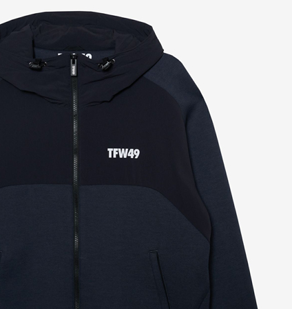 TFW49 CARDBOARD MATERIAL FULL ZIP HOODIE NAVY