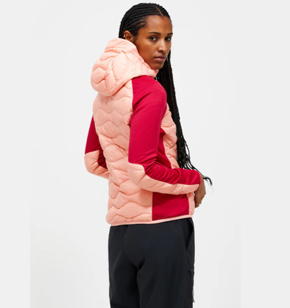 PeakPerformance Women's Helium Down Hybrid Hood PEACH FUZZ / TECH
