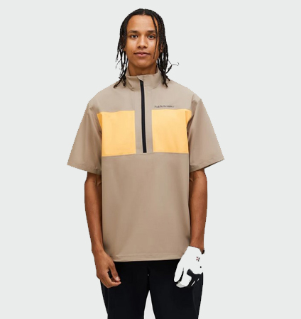 PeakPerformance 3L Short Sleeve Anorak AVID BEIGE / BLAZING ORANGE
