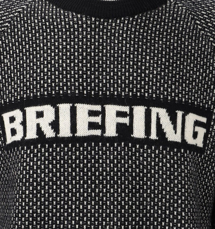 BRIEFING MEN'S MERINO WOOL LOGO CREWNECK KNIT BLACK
