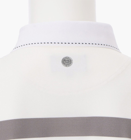 BRIEFING MEN'S PANEL STRIPE POLO WHITE