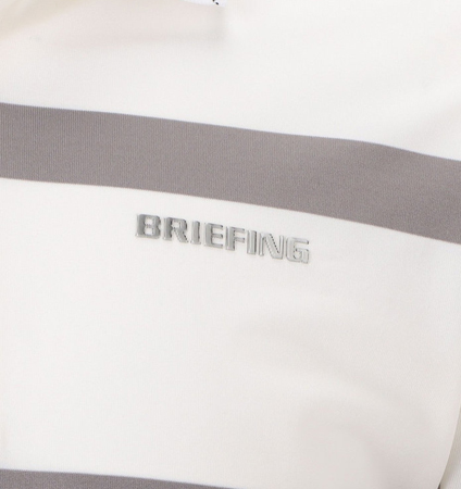 BRIEFING MEN'S PANEL STRIPE POLO WHITE
