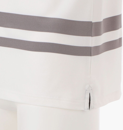 BRIEFING MEN'S PANEL STRIPE POLO WHITE