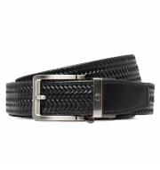 Braided Black Leather Golf Ratchet Belt  ラチェット式ベルト