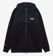 TFW49 CARDBOARD MATERIAL FULL ZIP HOODIE BLACK