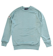 Tranvi TRCTB-023 Wool Jersey Crew Neck Pullover  Blue Green