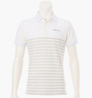 BRIEFING MEN’S SHADOW STRIPE POLO WHITE