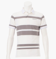 BRIEFING MEN’S  PANEL STRIPE POLO WHITE