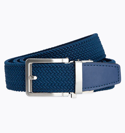 Braided Belt Navy ラチェット式ベルト
