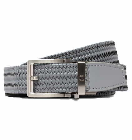 Braided Grey Leather Golf Ratchet Belt  ラチェット式ベルト