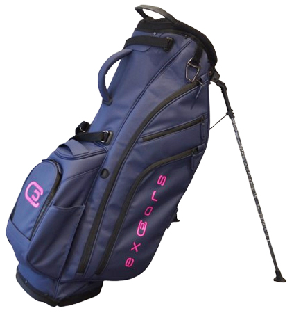 excors Ultra-Premium Synthetic Leather Stand Bag Navy/Pink (Single Strap)