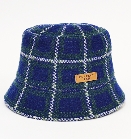 PERFECT TAN レディース 圧縮ニットバケットハット(チェック) NAVY