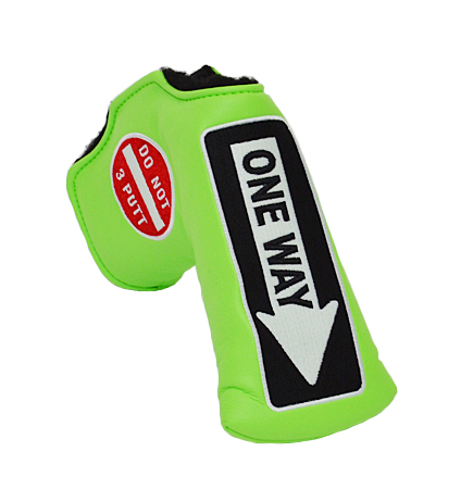 AM&E One Way x Do Not 3Putt Putter Cover Snap-Fit for Standard Neon Green