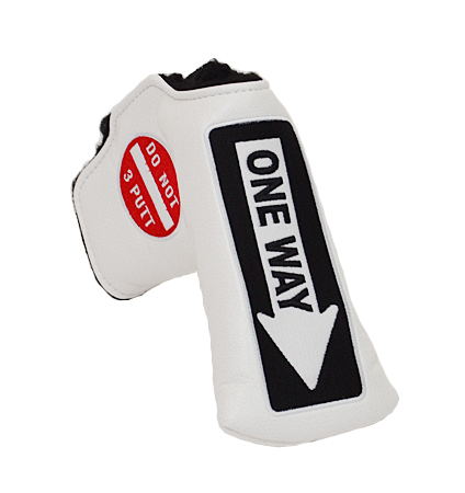 AM&E One Way x Do Not 3Putt Putter Cover Snap-Fit for Standard Promessa Snow