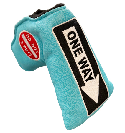 AM&E One Way x Do Not 3Putt Putter Cover Snap-Fit for Mid-Mallet Promessa Turquoise