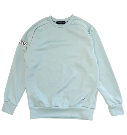 Tranvi TRCTB-017 Dual Warm Moist Ponti Crew Neck Pullover Mint Blue