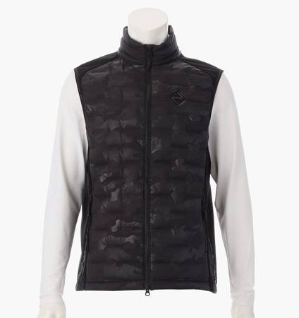 BRIEFING MEN’S HYBRID DOWN VEST BLACK×CAMO