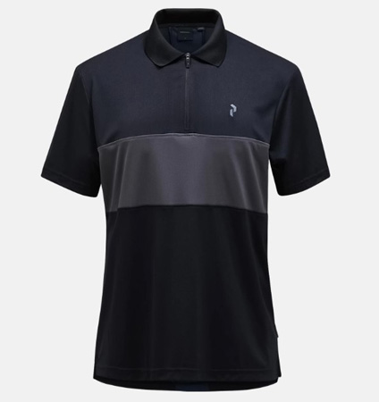PeakPerformance Player Zip Polo BLACK / MOTION GREY