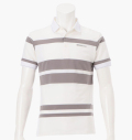 BRIEFING MEN’S  PANEL STRIPE POLO WHITE