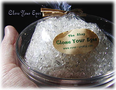 高品質 本水晶チップ ５００ｇ入 （ガラスボウル付き）