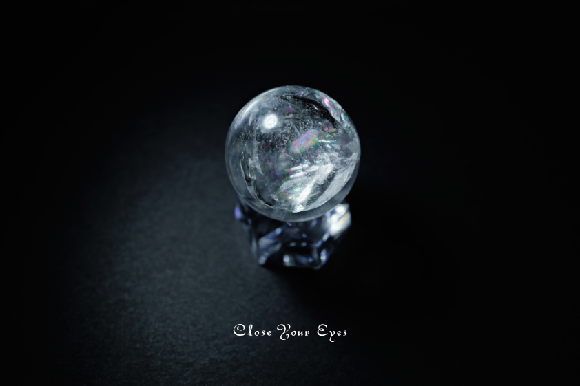 レインボー水晶　32mm　丸玉　０４