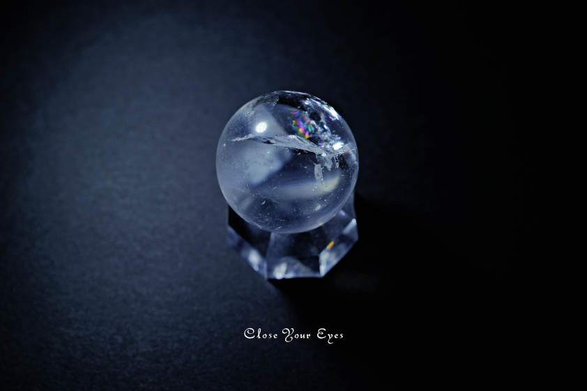 レインボー水晶　32mm　丸玉　０６