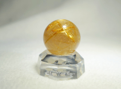 ブラジル産　金のルチルクォーツ丸玉(直径26mm)　０１　