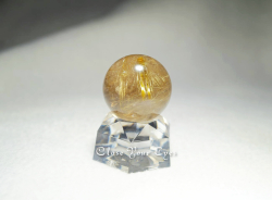 ブラジル産　金のルチルクォーツ丸玉(直径24mm)　０３